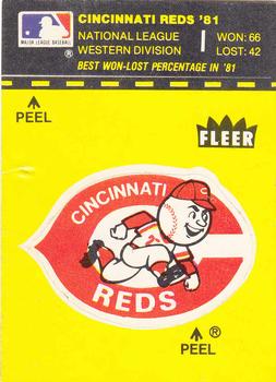 1982 Fleer - Team Stickers #NNO Cincinnati Reds Logo Front