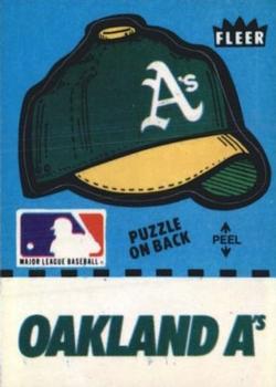 1982 Fleer - Team Stickers #NNO Oakland A's Cap Front