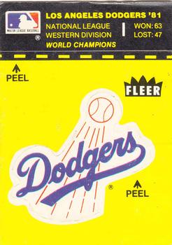 1982 Fleer - Team Stickers #NNO Los Angeles Dodgers Logo Front