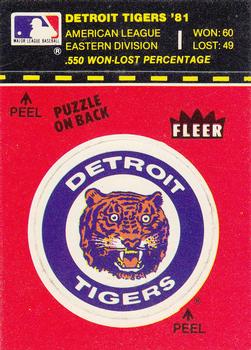 1982 Fleer - Team Stickers #NNO Detroit Tigers Logo Front