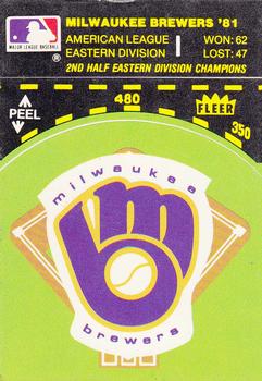 1982 Fleer - Team Stickers #NNO Milwaukee Brewers Baseball Diamond Front