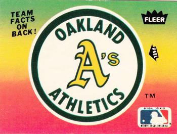 1983 Fleer - Team Stickers #NNO Oakland A's Logo Front