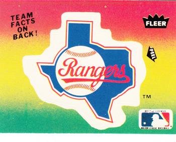 1984 Fleer - Team Stickers #NNO Texas Rangers Logo Front