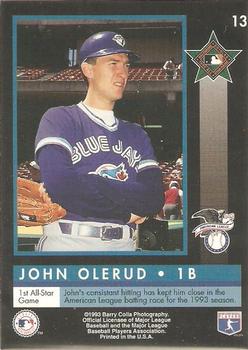 1993 Barry Colla All-Star Game #13 John Olerud Back