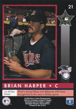 1993 Barry Colla All-Star Game #21 Brian Harper Back