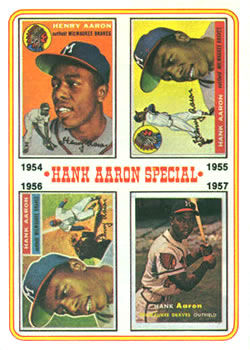 1974 Topps #2 Hank Aaron Special 1954-1957 Front