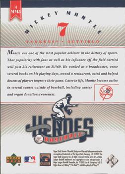 2002 Upper Deck Prospect Premieres - Heroes of Baseball: Mickey Mantle #HMM5 Mickey Mantle  Back