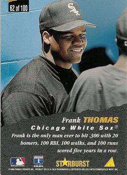 1996 Pinnacle - Starburst #62 Frank Thomas Back