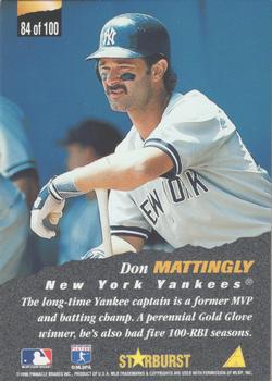 1996 Pinnacle - Starburst #84 Don Mattingly Back