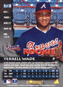 1996 Pinnacle - Starburst #95 Terrell Wade Back