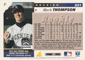 1996 Score #231 Mark Thompson Back
