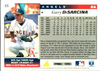 1996 Score #64 Gary DiSarcina Back