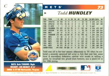 1996 Score #73 Todd Hundley Back