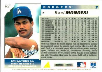 1996 Score #7 Raul Mondesi Back