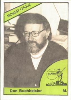 1978 TCMA Cedar Rapids Giants #5 Don Buchheister Front