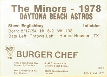 1978 TCMA Daytona Beach Astros #7 Steve Englishbey Back