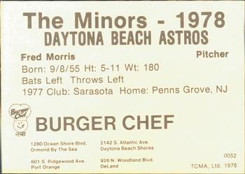 1978 TCMA Daytona Beach Astros #19 Fred Morris Back