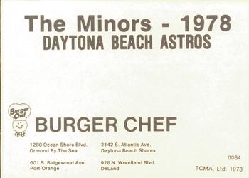 1978 TCMA Daytona Beach Astros #21 Leo Posada Back