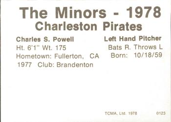 1978 TCMA Charleston Pirates #19 Charlie Powell Back