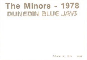 1978 TCMA Dunedin Blue Jays #0429 Jeff Carsley Back