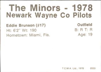 1978 TCMA Newark Wayne Co-Pilots #4 Eddie Brunson Back