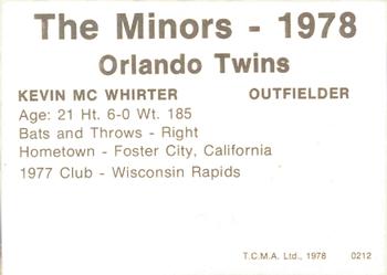 1978 TCMA Orlando Twins #0212 Rick Duncan Back
