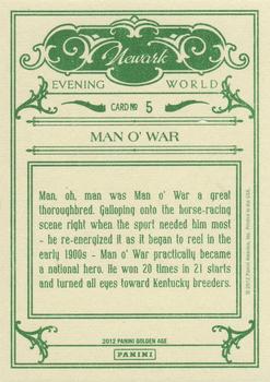 2012 Panini Golden Age - Newark Evening World Supplement #5 Man o' War Back