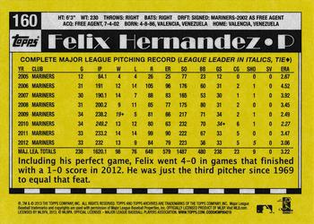 2013 Topps Archives #160 Felix Hernandez Back