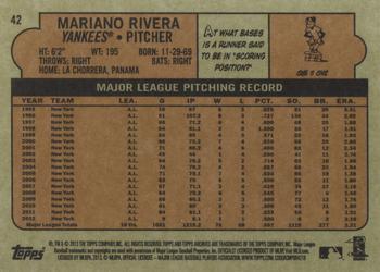 2013 Topps Archives #42 Mariano Rivera Back