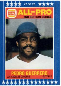 1987 Burger King All-Pro #7 Pedro Guerrero Front