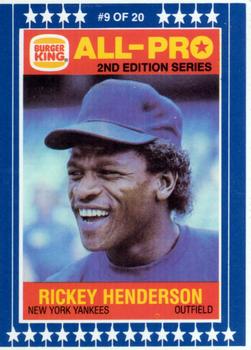 1987 Burger King All-Pro #9 Rickey Henderson Front