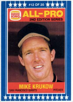 1987 Burger King All-Pro #12 Mike Krukow Front