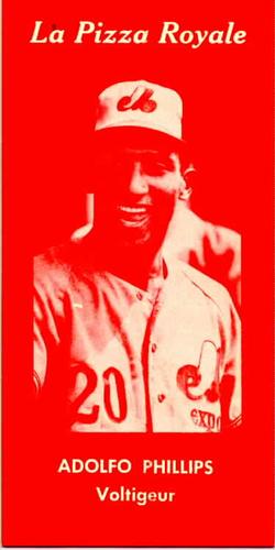 1970 La Pizza Royale Montreal Expos Red #NNO Adolfo Phillips Front
