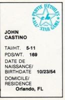 1982 All-Star Game Program Inserts #NNO John Castino Back