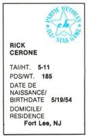 1982 All-Star Game Program Inserts #NNO Rick Cerone Back