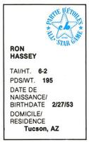 1982 All-Star Game Program Inserts #NNO Ron Hassey Back
