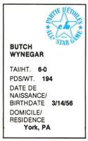 1982 All-Star Game Program Inserts #NNO Butch Wynegar Back