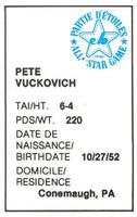1982 All-Star Game Program Inserts #NNO Pete Vuckovich Back