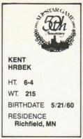 1983 All-Star Game Program Inserts #NNO Kent Hrbek Back