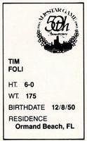 1983 All-Star Game Program Inserts #NNO Tim Foli Back
