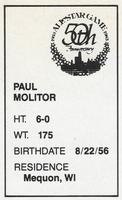 1983 All-Star Game Program Inserts #NNO Paul Molitor Back