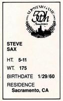 1983 All-Star Game Program Inserts #NNO Steve Sax Back