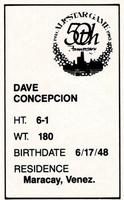 1983 All-Star Game Program Inserts #NNO Dave Concepcion Back