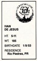 1983 All-Star Game Program Inserts #NNO Ivan DeJesus Back