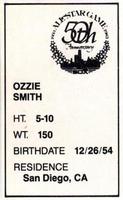1983 All-Star Game Program Inserts #NNO Ozzie Smith Back