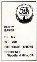 1983 All-Star Game Program Inserts #NNO Dusty Baker Back