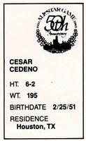 1983 All-Star Game Program Inserts #NNO Cesar Cedeno Back