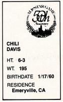 1983 All-Star Game Program Inserts #NNO Chili Davis Back