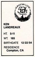 1983 All-Star Game Program Inserts #NNO Ken Landreaux Back
