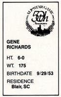 1983 All-Star Game Program Inserts #NNO Gene Richards Back